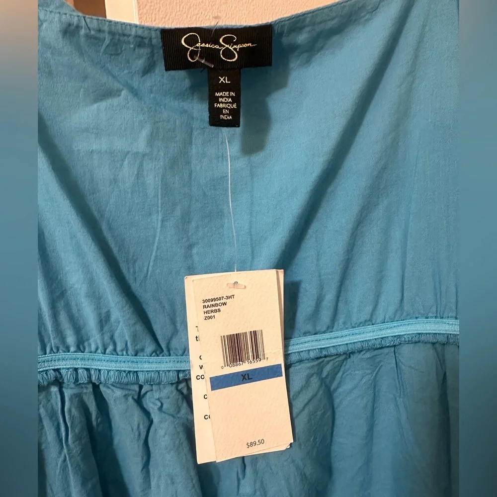 Jessica Simpson Rainbow Herbs 100% Cotton Lined Sundress NWT Size XL - Picture 8 of 13